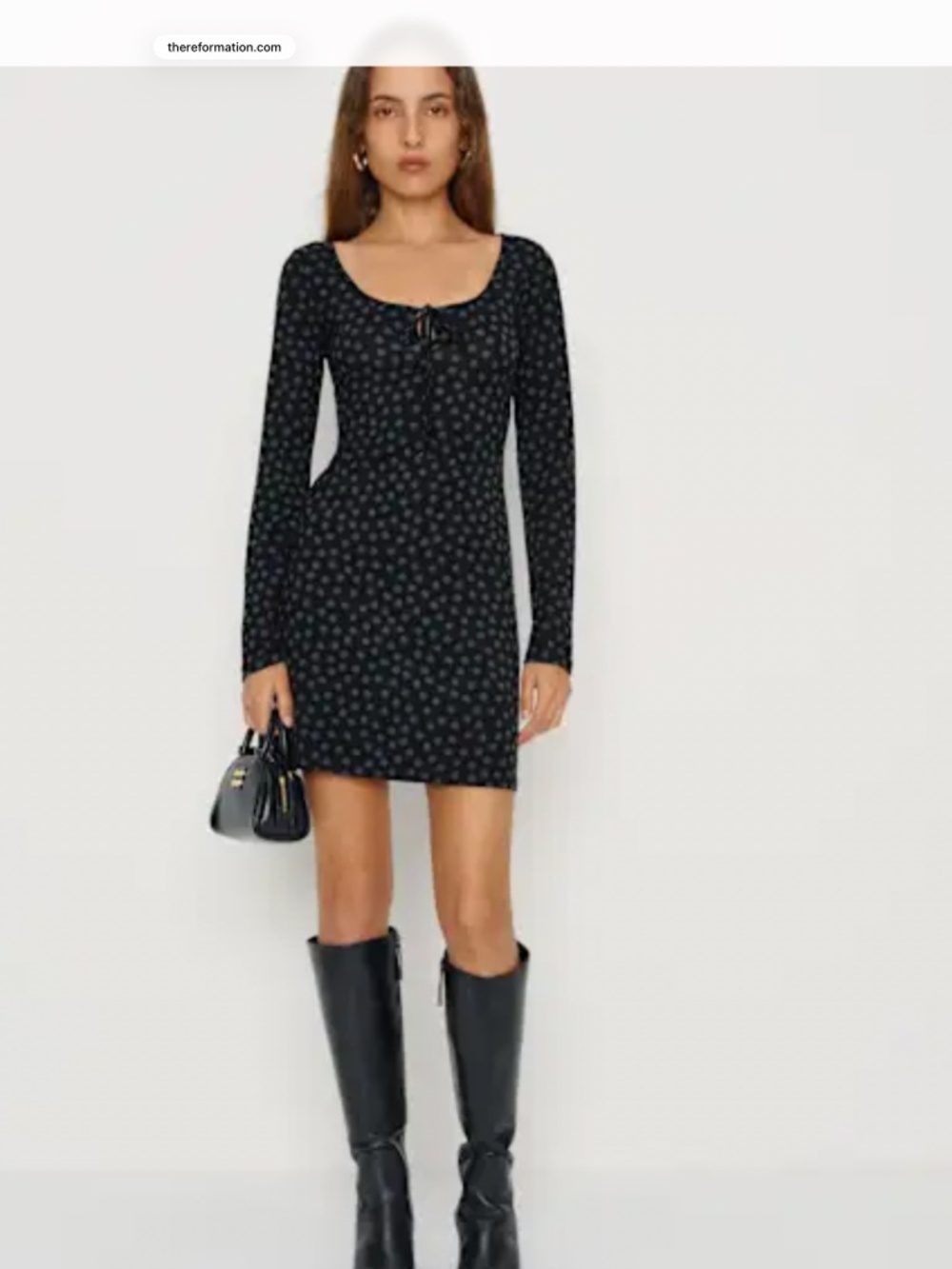 Reformation Masie Knit Dress in Cosmic Dot